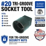 #20 Tri Groove Security Socket Tool, 3/8" Drive Or 11/16" Wrench, Tamper Proof. Fixed Price $37.99.