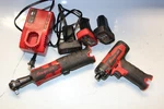 Snap-on CTS825 14.4V Brushless Screwdriver + CTR761B Ratchet Kit W/ Batteries. Fixed Price $325.00.