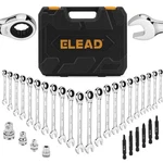 Elead 33-PIECE Combination Ratchet Wrench Set Sae & Metric Sizes Silver. Fixed Price $83.39.
