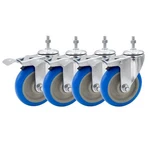 5 Inch Heavy Duty Blue Caster Wheel With Brake Dual Locking 3/8"-1.2" Threade.... Fixed Price $40.56.