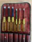 Vintage Snap-on ND-1070K Nut Driver Set Its Vinyl Roll-up Case (incomplete). Fixed Price $60.00.