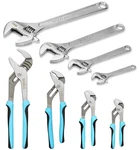 Shall 8-PIECE Adjustable Wrench & Water Pump Pliers Set 6-12" Blue. Fixed Price $61.99.