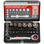 Wurth Double Ring Ratchet Spanner Wrench With Bits Mini Set 31PCS - 096511310. Fixed Price $90.66.