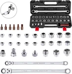 33 Pcs Flex Head Ratcheting Wrench Set Metric 72TOOTH 822MM Extra Long Dou. Fixed Price $78.13.