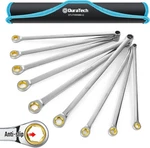 Duratech Extra Long Anti-slip Ratcheting Wrench Set, Double Box End Silver. Fixed Price $69.82.