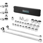 Duratech 27PCS Extra Long Flex Head Ratcheting Wrench Set 8-22MM Socket Adapters. Fixed Price $78.99.