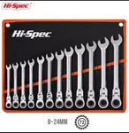 Hi-spec 12PC 8-24MM 72-TOOTH Ratcheting Flex Head Steel Combination Wrench Set. Fixed Price $34.99.