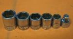 Snap On FS241 3/8" Drive 6PT Low Profile Sockets 6PC 1/4 7/16 9/16 5/8 11/16 3/4. Fixed Price $41.99.