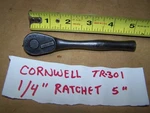 Vintage Cornwell 1/4" Drive Ratchet Wrench TR-301 5" With Oil Hole. Fixed Price $25.00.