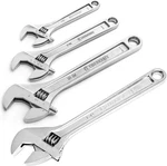 Versatile Chrome Plated Adjustable Wrench Set - 3 Sizes, Rust Resistant. Fixed Price $96.99.