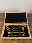 Napa 75TH Anniversary 14K Gold-plated 5PC Metric Wrench Set Wood Case 1925-2000. Fixed Price $125.00.