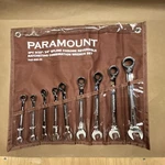 Paramount 9PC 9/32 - 3/4 Spline Chrome Reversible Ratcheting Combo Wrench Set. Fixed Price $139.00.