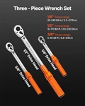 Click Torque Wrench Set, Pieces, 1/4, 3/8, 1/2 Inch Drive, For Bicycle Repair. Fixed Price $75.73.