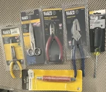 Klein 6-PIECE Hand Set W/ Pliers, Diagonal Cutter, Scissors, Wrench. Fixed Price $82.93.