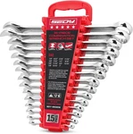 15-PIECE Sae Combination Wrench Set, 1/4'' 1'' 12-POINT Open End And Box .... Fixed Price $43.43.
