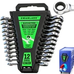 Swanlake 12PC Metric Ratchet Wrench Set 6-18MM Cr-v Steel Black 72T Heavy Duty. Fixed Price $49.99.