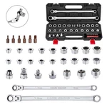 33 Pcs Flex Head Ratcheting Wrench Set Metric 72TOOTH 822MM Extra Long Dou. Fixed Price $78.15.