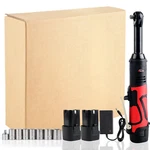 Extended Cordless Electric Ratchet Wrench, 3/8" 60 Ft-lbs 450 Rpm 18V Long Reach. Fixed Price $48.90.