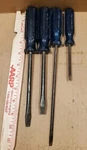 4 Vintage Belknap Blue Grass SCREWDRIVERS,#7-PB-1,#17CB-8", Old Mechanic Tools. Fixed Price $44.99.