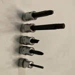 Snap On 5 Piece Misc Sockets Torx Allen Philips -slotted-triple Square. Fixed Price $65.00.