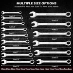 15 Piece Metric Combination Wrench Set 8 22MM 12-POINT Open End And Box. Fixed Price $32.55.