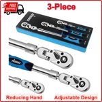 3 Piece Extendable Flex-head Ratchet Wrench Set With Eva Storage Case, 72-TOOTH. Fixed Price $67.49.