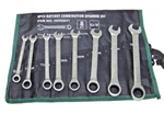 8PCS Ratchet Combination Wrench Box /open Metric 8. 10, 11, 12, 13, 14, 17, 19MM. Fixed Price $29.99.