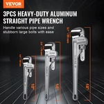 3-PIECE Pipe Set, 10" 14" 18" Aluminum Adjustable Plumbing Wrenches. Fixed Price $60.99.