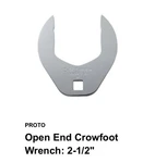 Proto J5380CF 2-1/2 Open End Crowfoot Wrench 1/2" Dr, Straight, Chrome. Fixed Price $119.99.