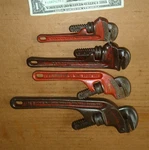 Vintage 4 Ridgid Hd Adj.pipe WRENCHES,E10,E8,8",6",OLD Plumber Tools,work Fine. Fixed Price $45.00.