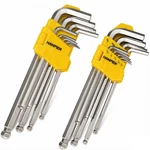 18 Pcs Long Arm Hex Key Wrench Set Ball End Metric Imperial Crv Torx. Fixed Price $21.87.
