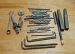 Lot Of 38 Pcs Drill Bits Allen Wrenches Crowfoot Socket Vintage Estate. Fixed Price $20.00.