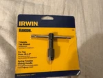 New! Large 5" Irwin T-handle Tap Wrench SIZE=0-1/4" Sliding #12001. Fixed Price $18.00.