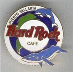 Hard Rock Cafe Puerto Vallarta 1990S Round Pin Dolphin & Whale 500 Made #7613. Fixed Price $9.99.