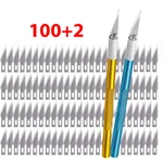 100 #11 Blades With 2 Pcs Light Duty Handle Fo Replacement Hobby Knife. Fixed Price $13.95.