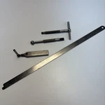 Vintage Starrett Machinist Tool Lot, Gauge Handles, Scriber Holder, .025 Blade. Fixed Price $36.51.