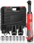 Fahkns 18V Extended Cordless Ratchet 3/8 Electric Wrenches Set 45 Red. Fixed Price $88.99.