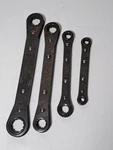 4 Vintage Snap On Ratcheting 12 Point Double Box End Wrenches. Fixed Price $59.99.