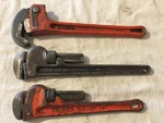 (3) Ridgid Tool Co. Usa Straight Pipe Wrenches (rapid Grip 14" & 12"). Fixed Price $60.00.