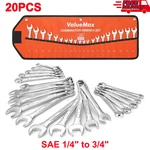 20PC Combination Wrench Tool Set Mechanics 12-POINT Box End Metric Sae Crv Steel. Fixed Price $29.90.