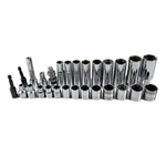 Craftsman Sockets 3/8" Drive Lot Of 25 Deep + Shallow Well Mm Sae 6 12 Pt. Fixed Price $29.99.