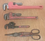 Lot Of Tools: Vintage Ridgid Husky 10" 14" 18" Heavy Duty Steel Pipe Wrench. Fixed Price $46.00.