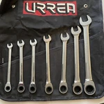 Urrea 1200CM - 7 Piece Combination Ratcheting Wrench Set With Pouch. Fixed Price $149.99.