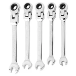 Loyanger 5PCS Flex Head Ratcheting Wrench Set, Metric 6-10MM Spanner Silver. Fixed Price $27.57.
