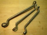3X Vintage Box End Offset Wrenches Cromal, Hexo Large 1", 7/8", 11/16". Fixed Price $34.95.