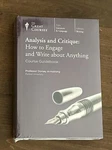 Great Courses Writing Analysis & Critique Prof Armstrong Guidebook + 12 Dvds New. Fixed Price $30.00.