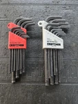 Craftsman Ball End Hex Keys 2 Sets 13 Pc Metric 46755 & Sae 46754. Fixed Price $43.00.