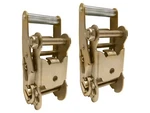 Pack 2" Short Handle Ratchet With Double Lock, Yellow Zinc, Wll 4000 Lbs Heavy. Fixed Price $24.99.