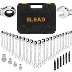 Elead 33-PIECE Combination Ratchet Wrench Set Sae & Metric Sizes (1/4" To 3.... Fixed Price $72.26.