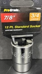 7/8" Pro-grade Socket, 3/4" Drive, 12-POINT, Sae, New, 16201, Free Us Ship. Fixed Price $11.99.